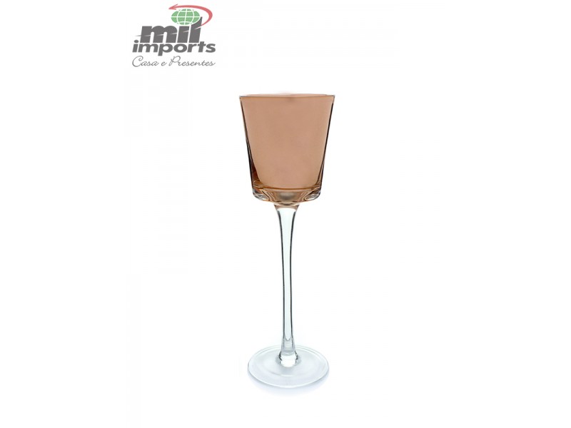 Castiçal de Vidro Bronze M (25 Cm)