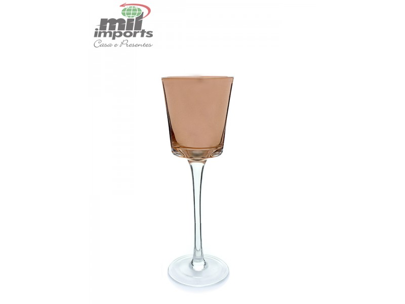 Castiçal de Vidro Bronze P (20CM)