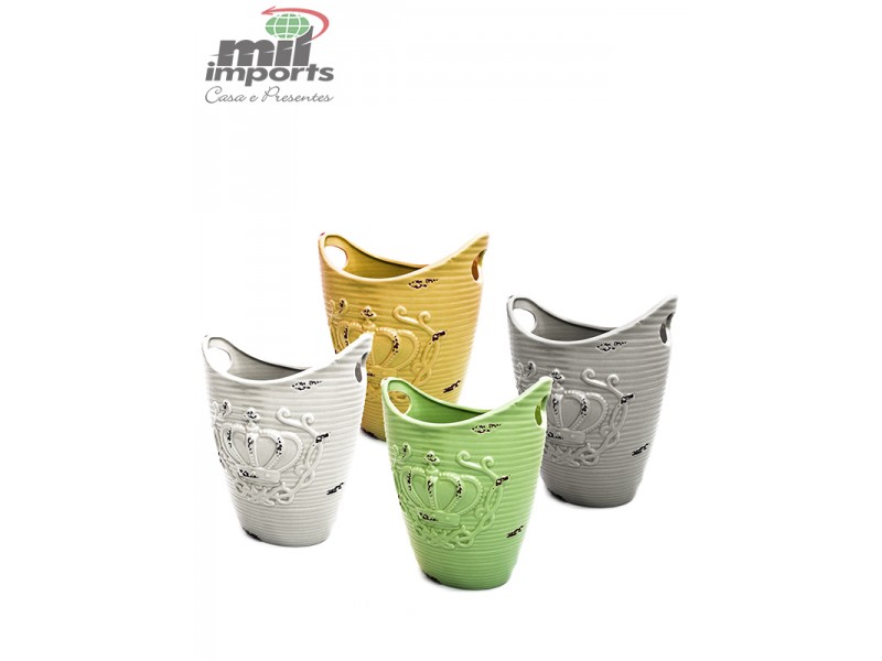 VASO CERÂMICA IMPERIAL - COM ALÇAS LATERAIS 