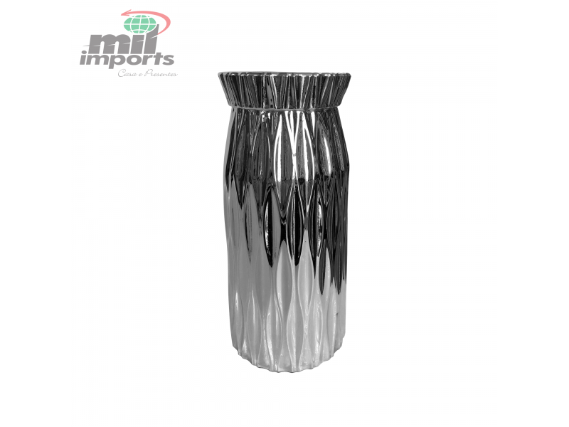 VASO DECORATIVO DE CERÂMICA - LINHA SILVER
