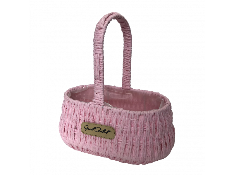 Cesta vime decorativo rosé