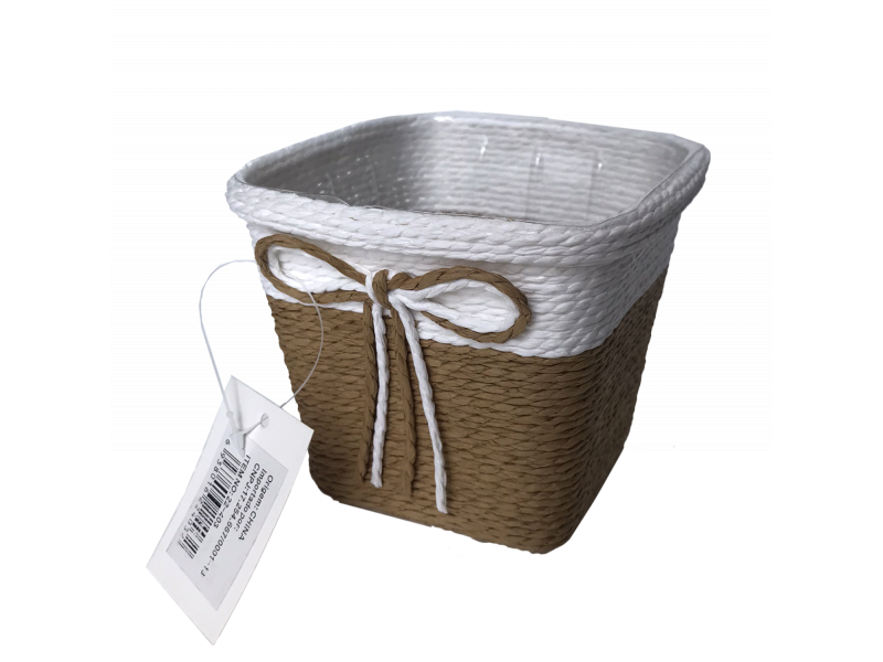 Cesto vime com corda decorativa