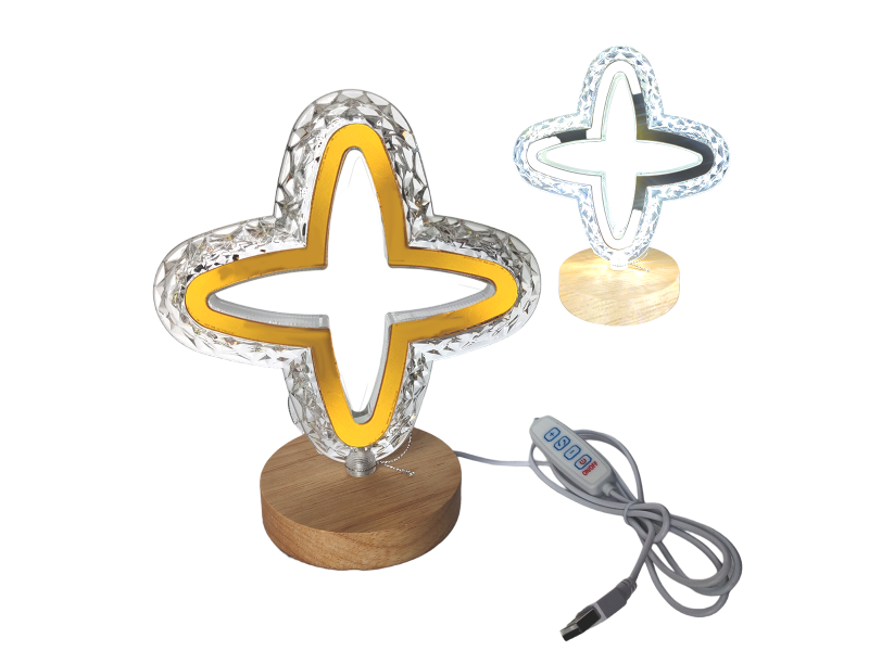 LUMINARIA DECORATIVA COM SUPORTE DE BAMBU