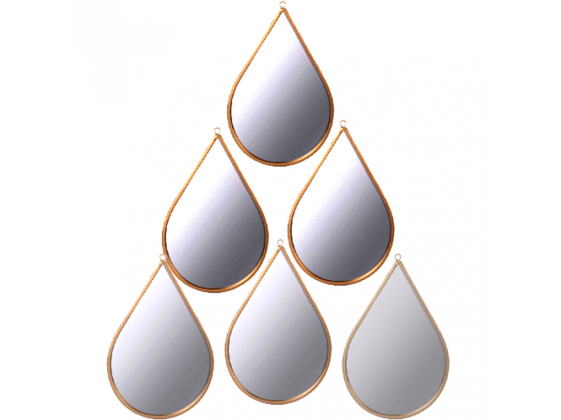 ESPELHO EMOUDURADO GOTA DGUA DOURADO