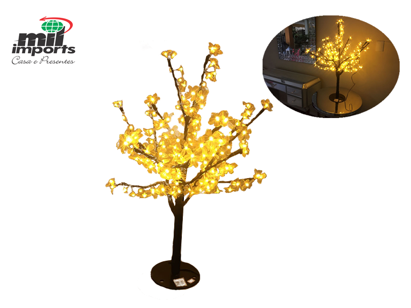 Arvore de led amarela 85 CM