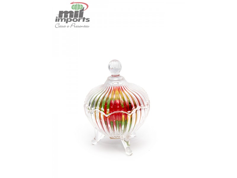 Recipiente decorativo de vidro 