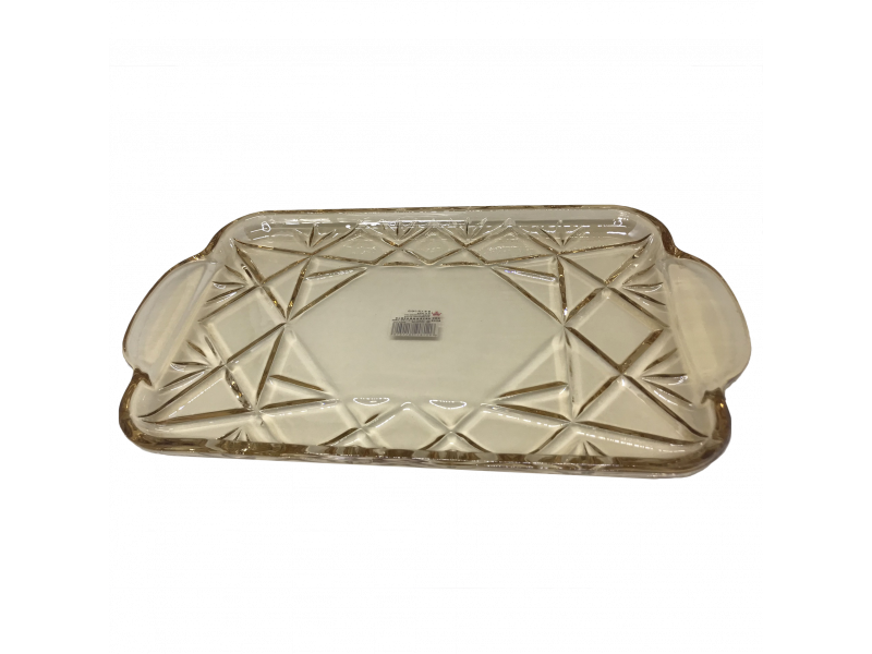 Bandeja decorativa cristal dourado 