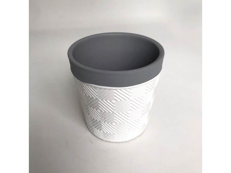 Vaso de cerâmica decorado rustico