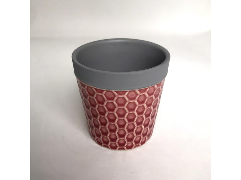 Vaso de cerâmica decorado rustico
