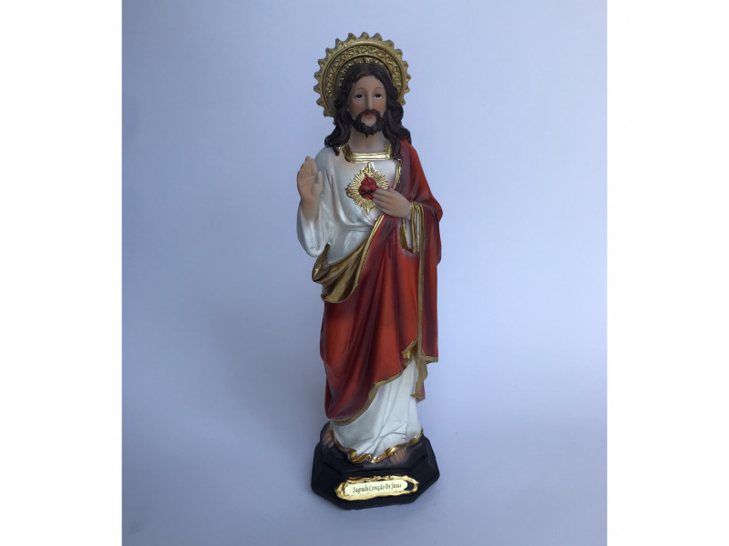 Estatua resina sagrado coração de Jesus religioso