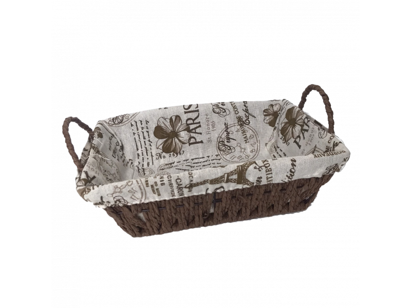 Cesta retangular de vime decorativo