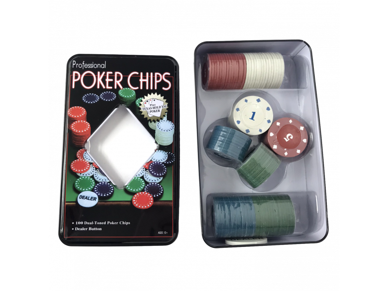Jogo poker 100 peças chips profissional