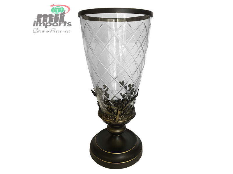 VASO DE METAL E VIDRO YARIS