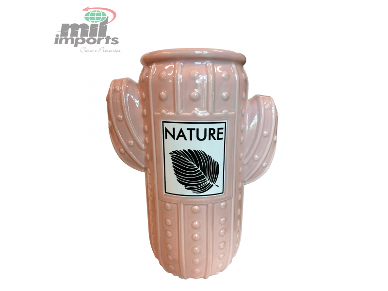 VASO DECORATIVO DE CERÂMICA CACTO