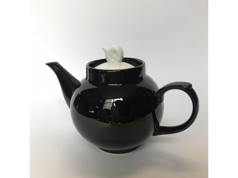Bule de porcelana alto relevo decorativo