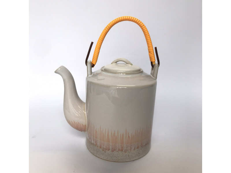Bule com malha de aço de porcelana decorativo