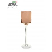 Castiçal de Vidro Bronze G (30 CM)