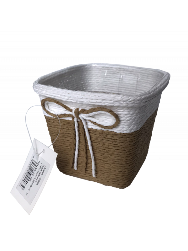 Cesto vime com corda decorativa