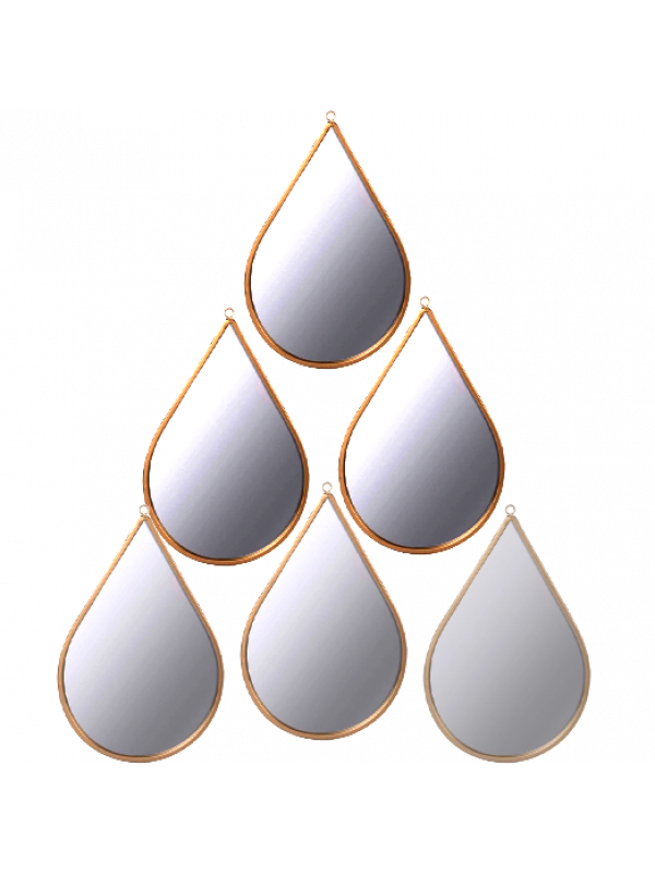 ESPELHO EMOUDURADO GOTA DGUA DOURADO