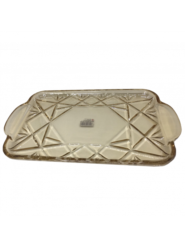 Bandeja decorativa cristal dourado 