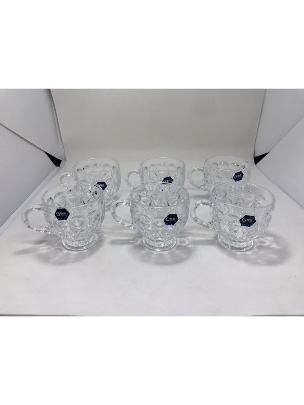 Xicara vidro em cristal transparente decorativa Unidade