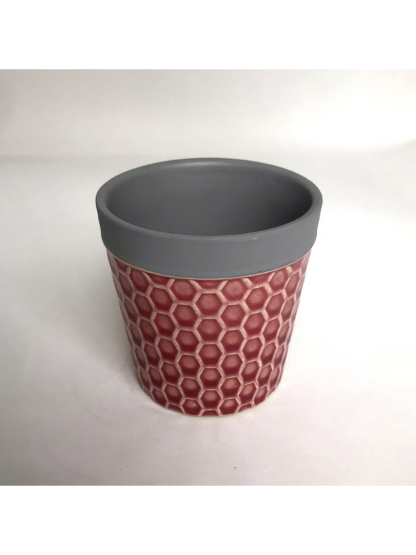 Vaso de cerâmica decorado rustico