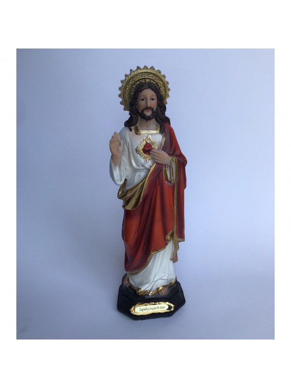 Estatua resina sagrado coração de Jesus religioso