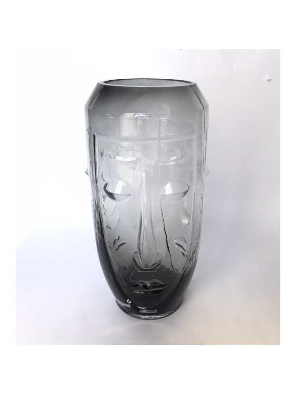 Vaso decorativo rosto de vidro