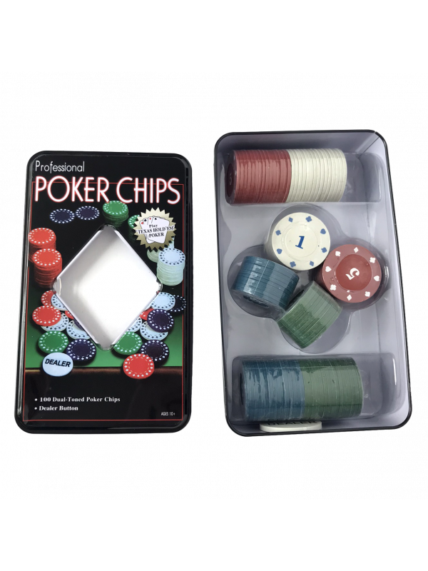 Jogo poker 100 peças chips profissional