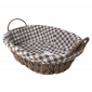 Cesta vime tecido xadrez decorativa