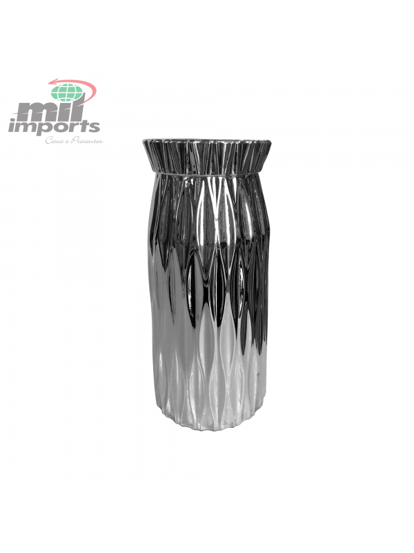 VASO DECORATIVO DE CERÂMICA - LINHA SILVER