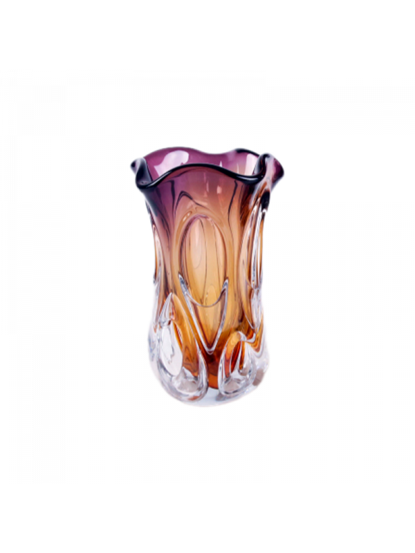 VASO MURANO DEGRADÊ BICOLOR LILÁS 30CM
