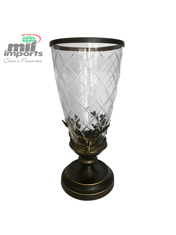 VASO DE METAL E VIDRO YARIS