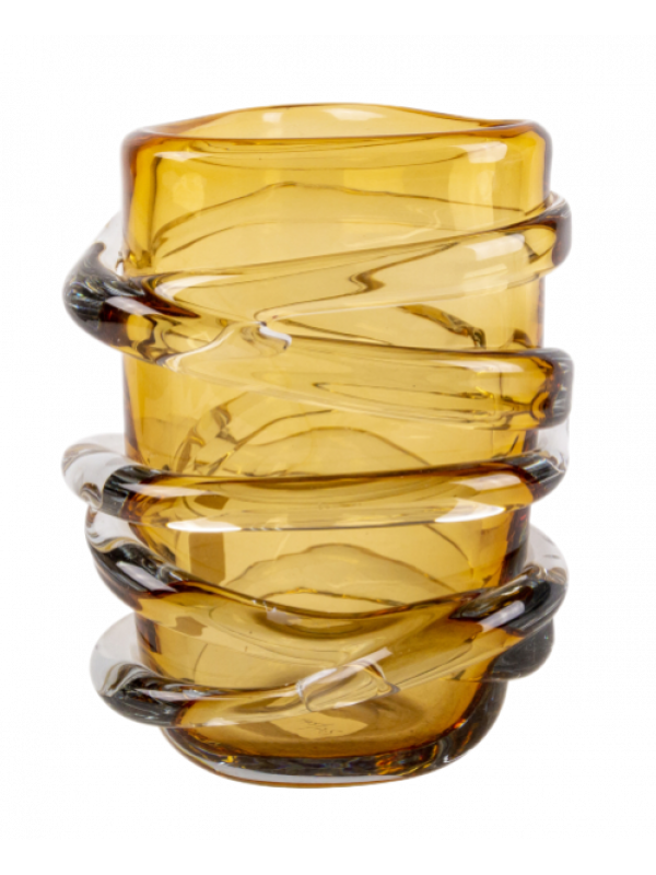 VASO MURANO ESPIRAL ÂMBAR 26CM